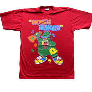 Russo Wear Shirt Mens XL Red Money Hungry Tall Heavy Cotton Graphic Cash Vintage